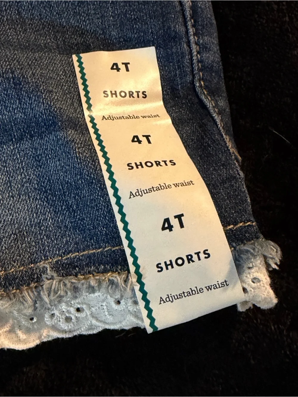Cat & Jack Girls' Medium Blue Denim Shorts with White Lace Hem